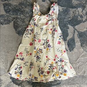 Old Navy Cream Dress with Purple and Yellow Floral